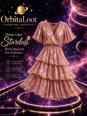 SLNY Dress Sz 10 Metallic Floral Blush Tiered Party Cocktail Midi NWT